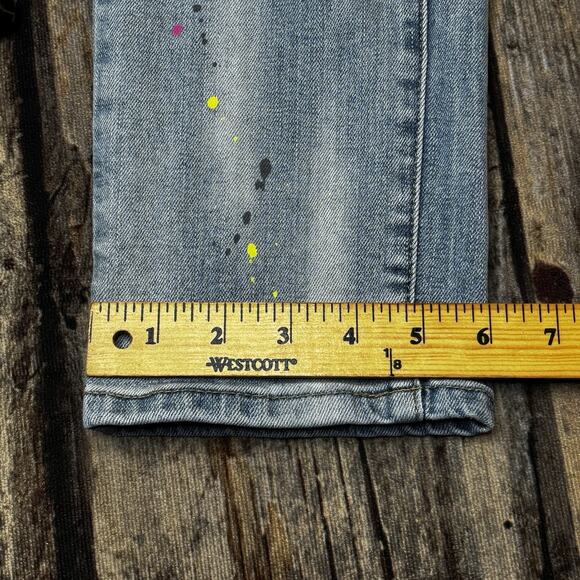 Kloud9 Distressed Patchwork & Paint Splattered Jeans Men's 34x32 Slim Straight - Picture 6 of 10